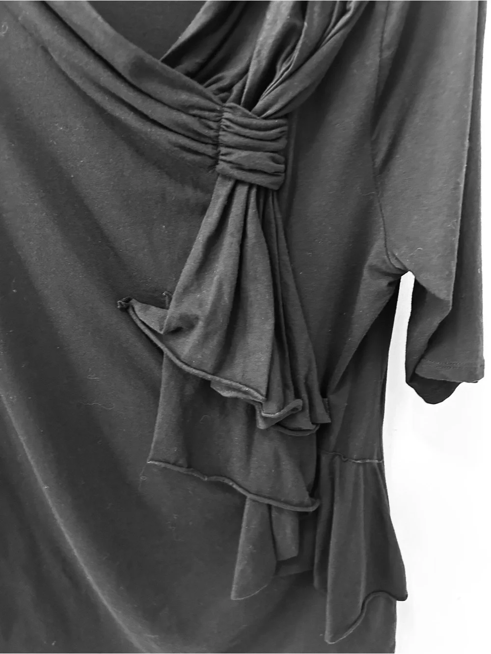 Anthropologie Deletta Black Top with ruffles!